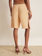 Naranja - Reiss Lina Atelier Side-Zip Tailored Shorts With Linen - Imagen 6 de 7