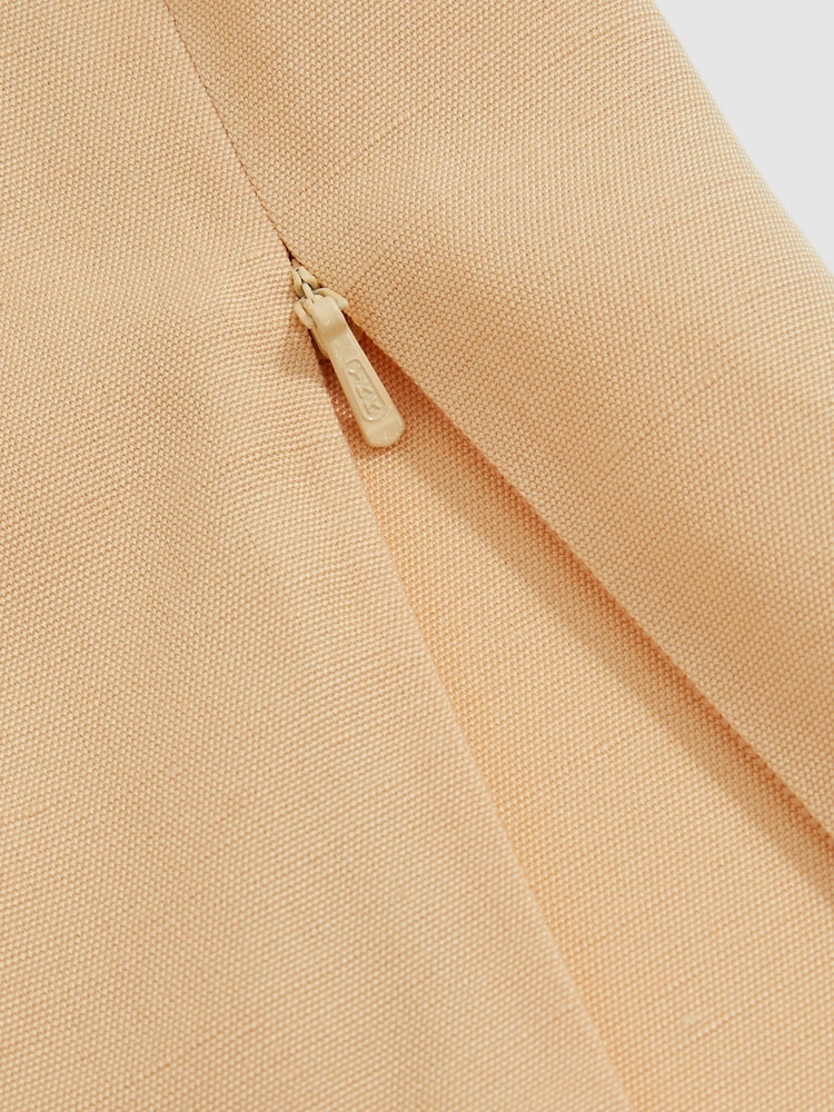 Naranja - Reiss Lina Atelier Side-Zip Tailored Shorts With Linen - Imagen 7 de 7