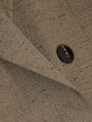 Reiss Grey Lina Atelier Double-Breasted Suit Jacket With Linen - Image 7 of 7
