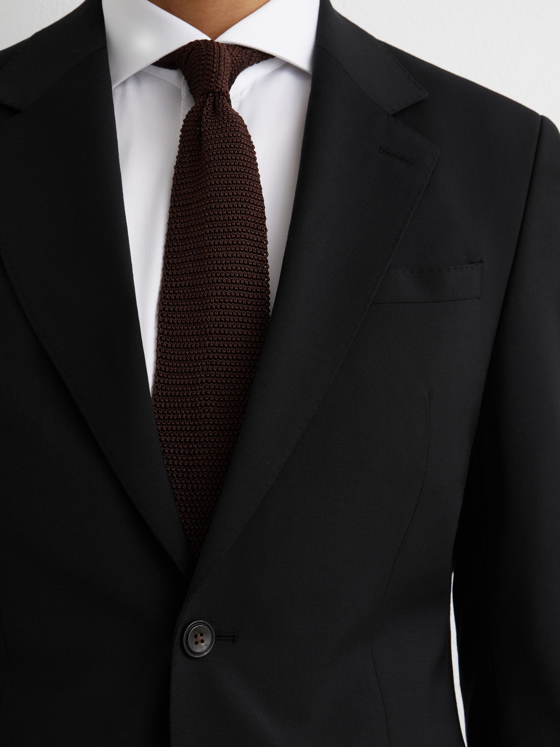 Pledge Suits Buy Reiss Black Promise Tailored Fit Wool-Blend Single-Breasted Suit ...