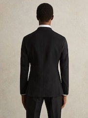 Черный - Однобортный пиджак из шерсти Blend зауженного кроя Reiss Promise - Изображение 7 из 9