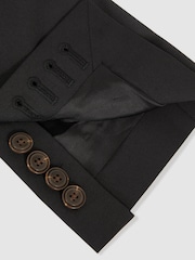 Черный - Однобортный пиджак из шерсти Blend зауженного кроя Reiss Promise - Изображение 8 из 9