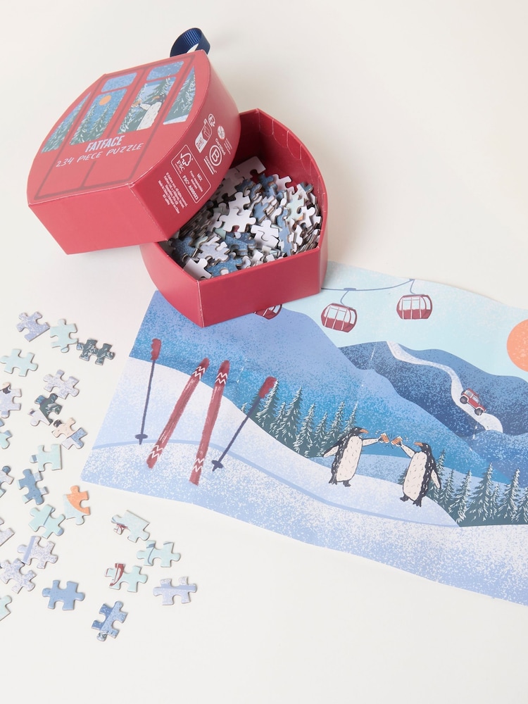 FatFace Red 234 Piece Apres Ski Penguin Scene Puzzle - Image 2 of 3