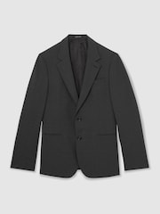 Reiss Grey Promise Wool-Blend Single-Breasted Suit Blazer Slim-Fit - Image 2 of 8