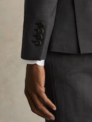 Reiss Grey Promise Wool-Blend Single-Breasted Suit Blazer Slim-Fit - Image 5 of 8