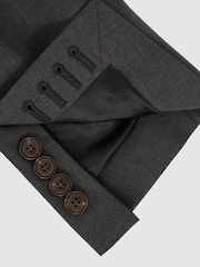 Reiss Grey Promise Wool-Blend Single-Breasted Suit Blazer Slim-Fit - Image 7 of 8