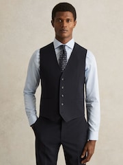 Reiss Navy Promise Wool-Blend Slim-Fit Waistcoat - Image 1 of 7