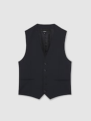Reiss Navy Promise Wool-Blend Slim-Fit Waistcoat - Image 2 of 7