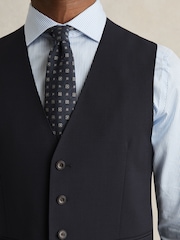Reiss Navy Promise Wool-Blend Slim-Fit Waistcoat - Image 4 of 7