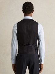 Reiss Navy Promise Wool-Blend Slim-Fit Waistcoat - Image 6 of 7