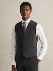 Reiss Grey Promise Wool-Blend Slim-Fit Waistcoat - Image 1 of 5