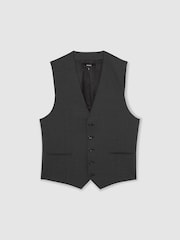 Reiss Grey Promise Wool-Blend Slim-Fit Waistcoat - Image 2 of 5