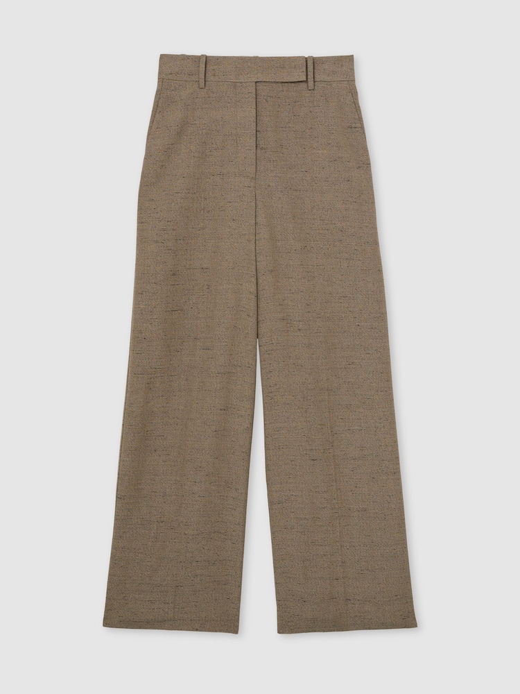 Reiss Grey Lina Atelier Wide-Leg Suit Trousers With Linen - Image 2 of 7