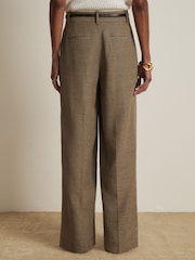 Reiss Grey Lina Atelier Wide-Leg Suit Trousers With Linen - Image 5 of 7
