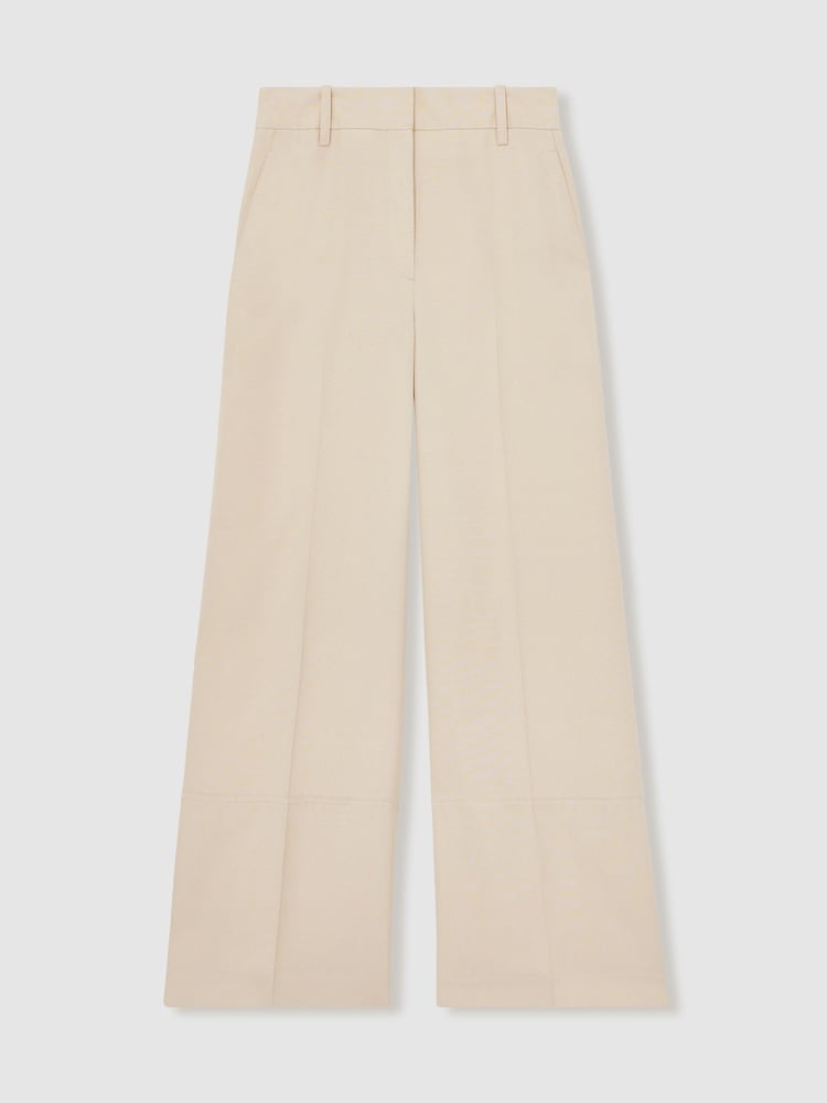 Reiss Off White Beckett Atelier Wide-Leg Woven Trousers - Image 2 of 6