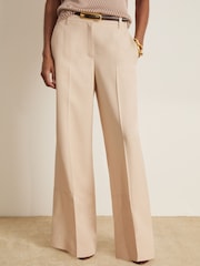 Reiss Off White Beckett Atelier Wide-Leg Woven Trousers - Image 4 of 6