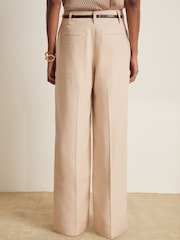 Reiss Off White Beckett Atelier Wide-Leg Woven Trousers - Image 5 of 6