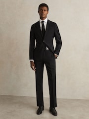 Reiss Black Promise Slim-Fit Wool-Blend Suit Trousers - Image 1 of 7