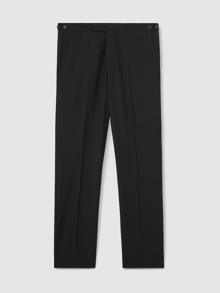 Reiss Black Promise Slim-Fit Wool-Blend Suit Trousers - Image 2 of 7