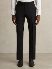 Reiss Black Promise Slim-Fit Wool-Blend Suit Trousers - Image 3 of 7