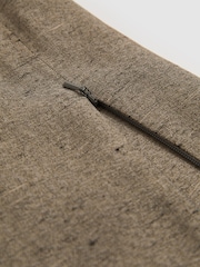 Reiss Grey Lina Atelier Side-Zip Tailored Shorts With Linen - Image 5 of 5