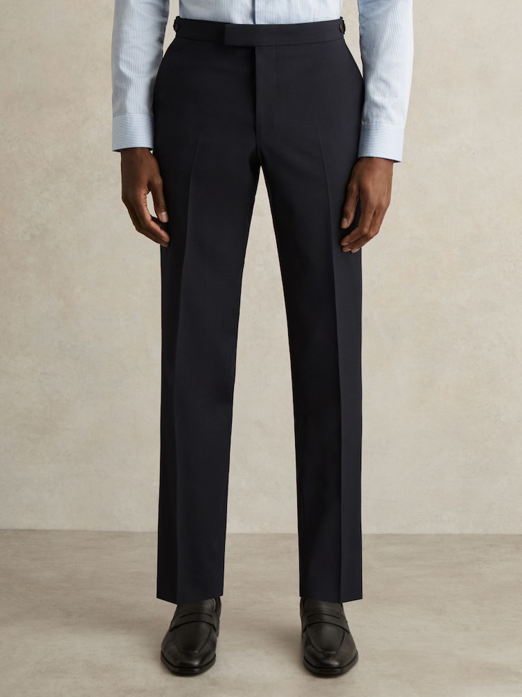 Reiss Navy Promise Slim-Fit Wool-Blend Suit Trousers - Image 3 of 7