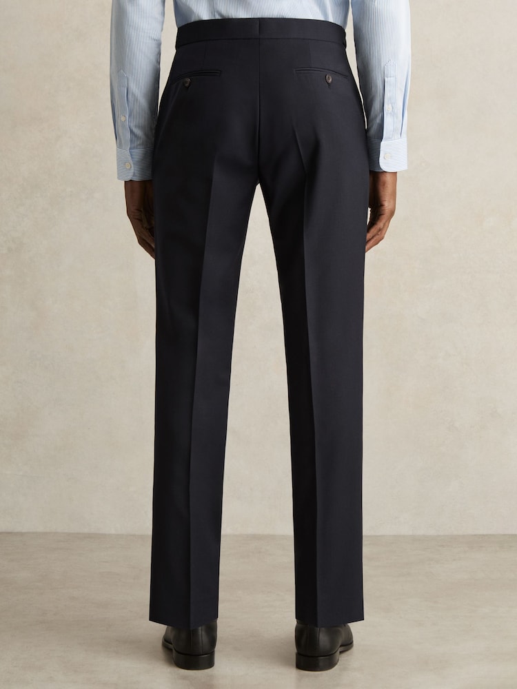 Reiss Navy Promise Slim-Fit Wool-Blend Suit Trousers - Image 6 of 7