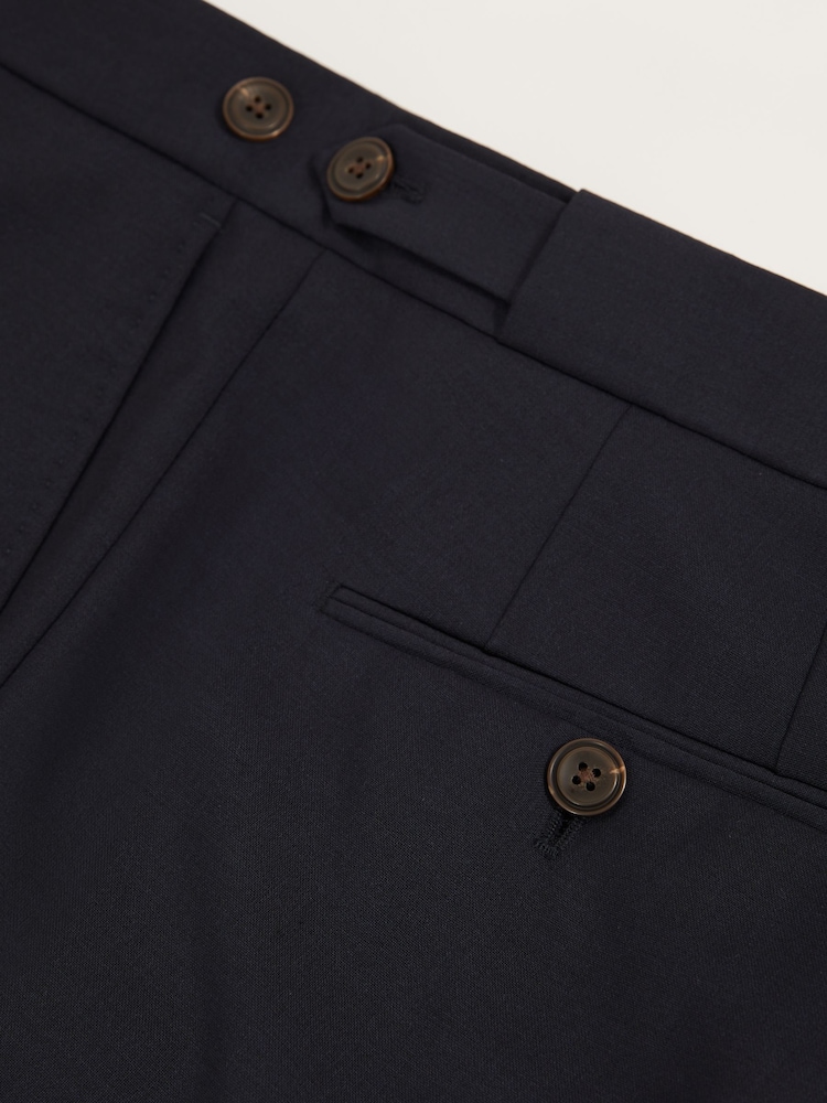 Reiss Navy Promise Slim-Fit Wool-Blend Suit Trousers - Image 7 of 7