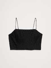 Banana Republic Black Strappy Geo Lace Cropped Top - Image 4 of 4