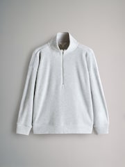 The Set Grey 2 Pack Soft Rib Half Zip Funnel Neck Sweatshirt and Wide Leg Joggers Lounge Set - Image 2 of 5