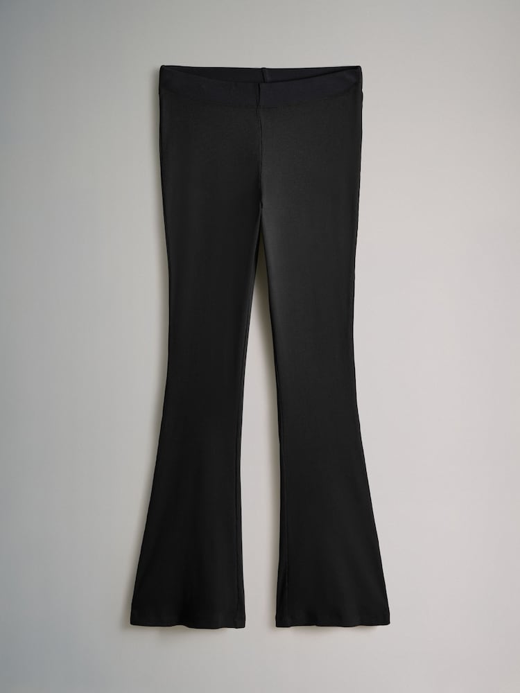 The Set Black/Brown 2 Pack Ribbed Flare Leg Trousers - Image 2 of 5