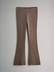 The Set Black/Brown 2 Pack Ribbed Flare Leg Trousers - Image 3 of 5