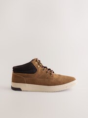 Tan Brown Knitted Collar Ankle Boots - Image 2 of 5