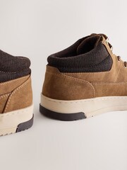 Tan Brown Knitted Collar Ankle Boots - Image 3 of 5