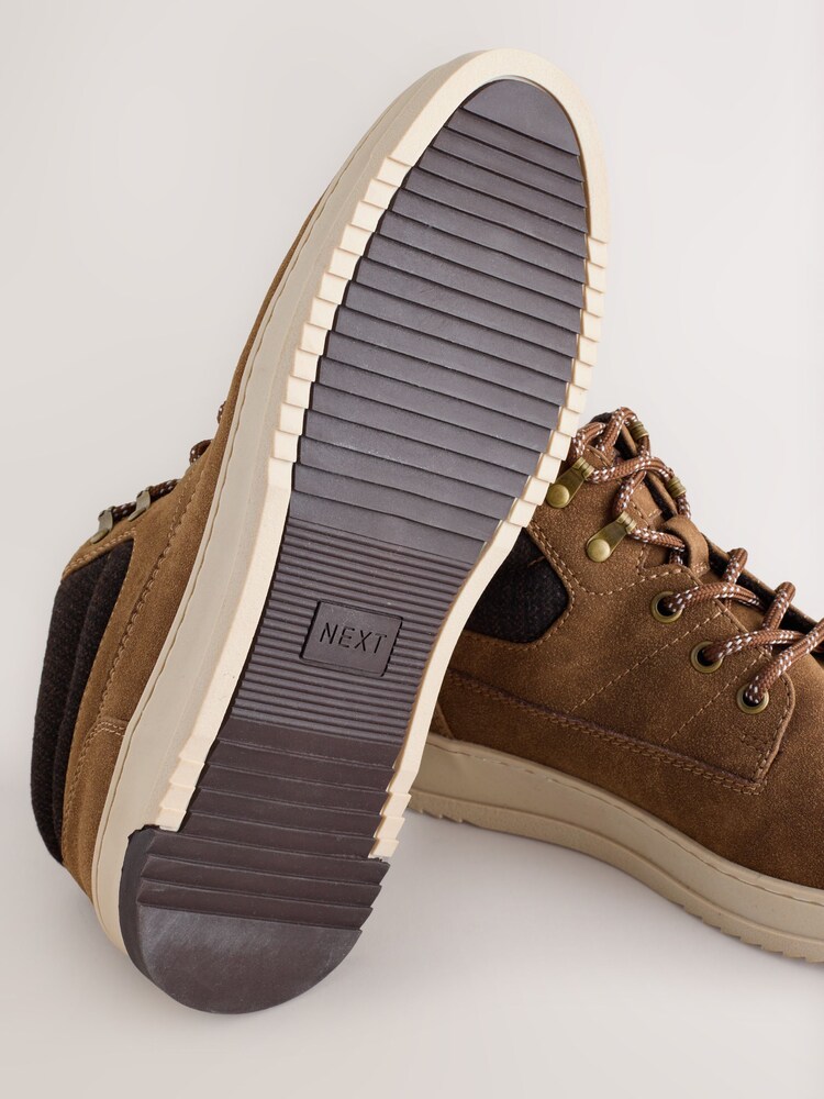 Tan Brown Knitted Collar Ankle Boots - Image 5 of 5