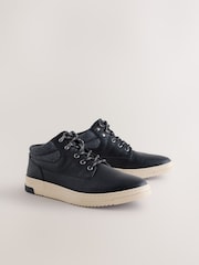 Black Knitted Collar Ankle Boots - Image 1 of 5