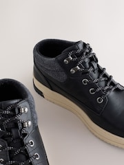 Black Knitted Collar Ankle Boots - Image 3 of 5