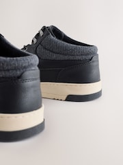 Black Knitted Collar Ankle Boots - Image 4 of 5