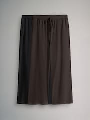 The Set Black/Chocolate Brown 2 Pack Ribbed Jersey Wide Leg Trousers - Image 1 of 5