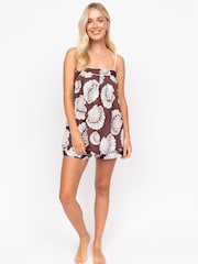 Bruin - Fable and Eve pyjamaset met bandjes cami en short - Image 2 of 4