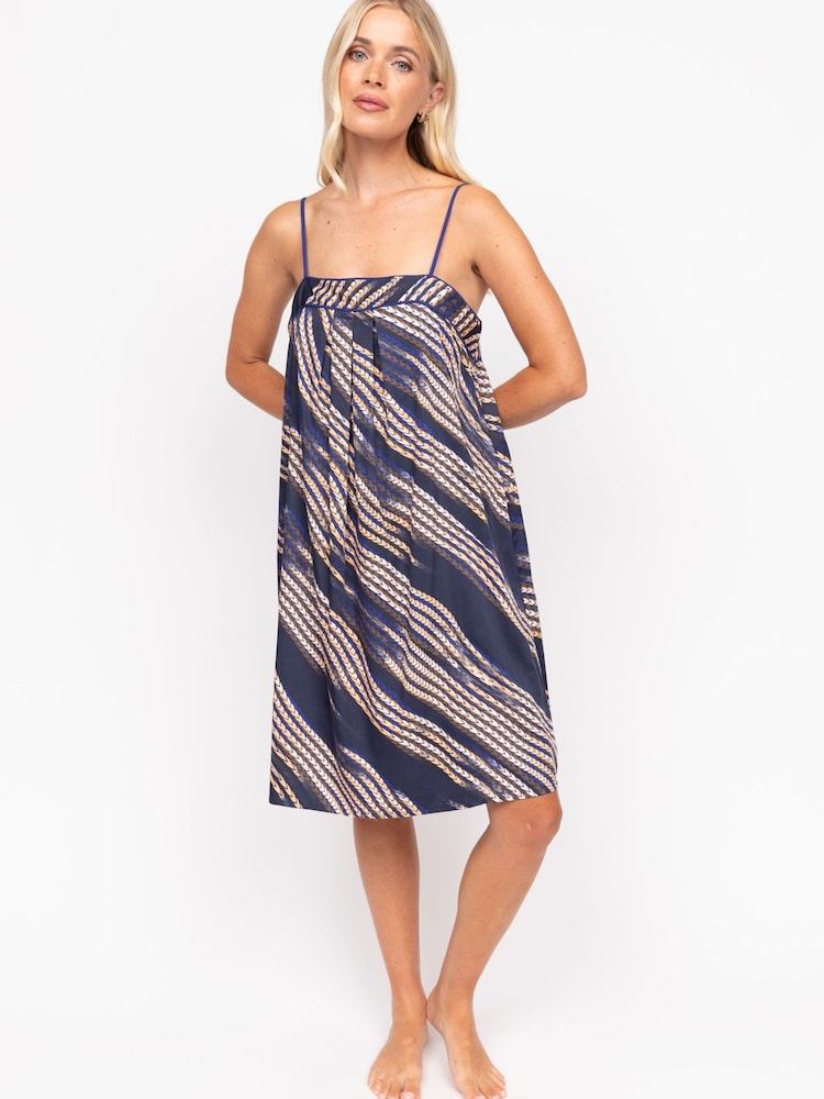 Fable and Eve Blue Strappy Short Nightdress - Image 1 of 3