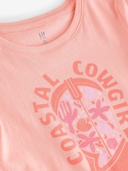 Gap Pink Cowgirl Boot Short Sleeve Crew Neck Graphic T-Shirt (4-13yrs) - Image 3 of 4