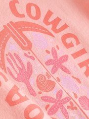 Gap Pink Cowgirl Boot Short Sleeve Crew Neck Graphic T-Shirt (4-13yrs) - Image 4 of 4