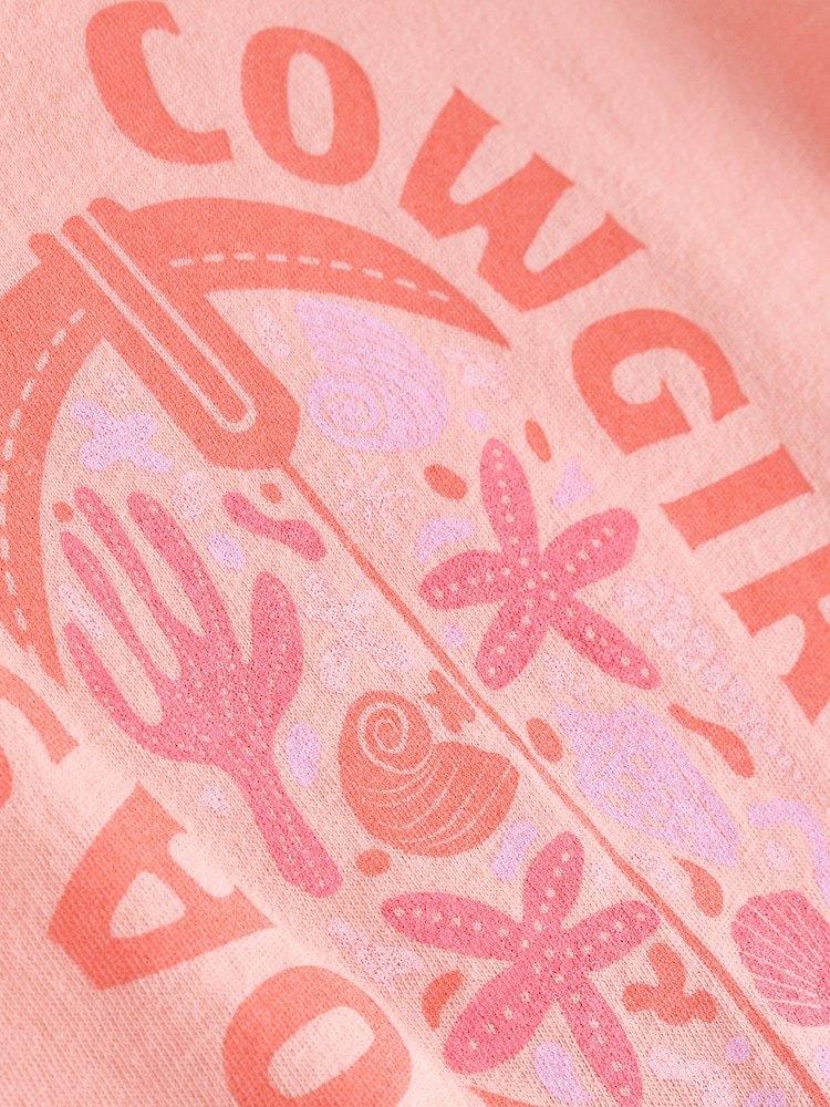 Gap Pink Cowgirl Boot Short Sleeve Crew Neck Graphic T-Shirt (4-13yrs) - Image 4 of 4