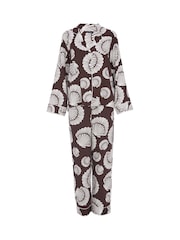 Fable and Eve Brown Chrome Wide Leg Long Sleeve Pyjama Set - Image 4 of 4