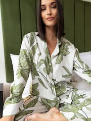 Fable and Eve Green Wide Leg Long Sleeve Pyjama Set - Image 1 of 4