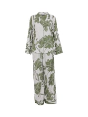 Fable and Eve Green Wide Leg Long Sleeve Pyjama Set - Image 4 of 4