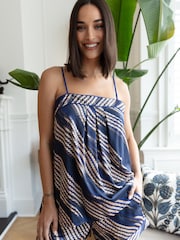 Fable and Eve Blue Strappy Cami and Shorts Pyjama Set - Image 3 of 4