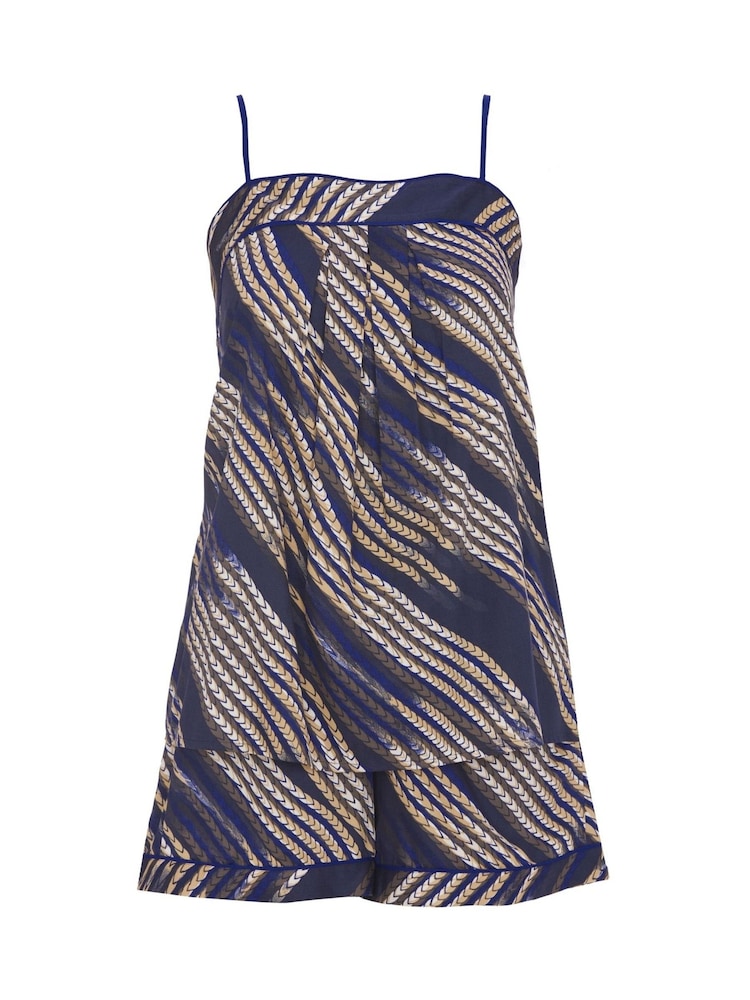 Fable and Eve Blue Strappy Cami and Shorts Pyjama Set - Image 4 of 4