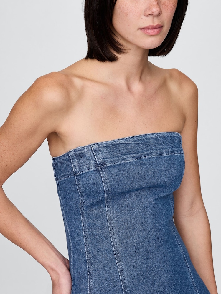 Gap Blue Denim Midi Dress - Image 5 of 5